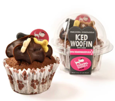 Vanilla Woofin with Carob Frosting