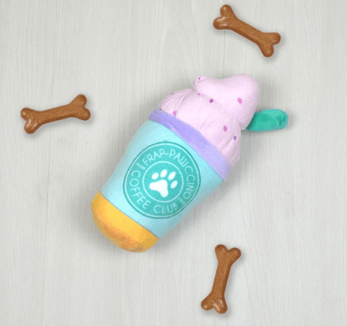 Squeaky Coffee Plush Dog Toy