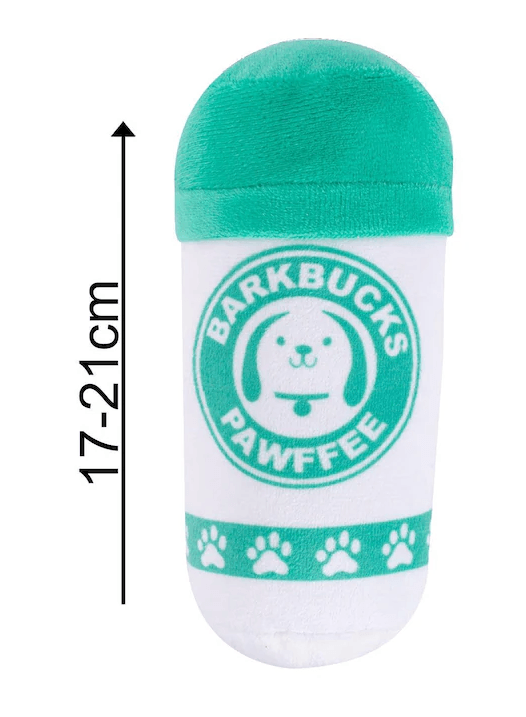 Squeaky Coffee Plush Dog Toy