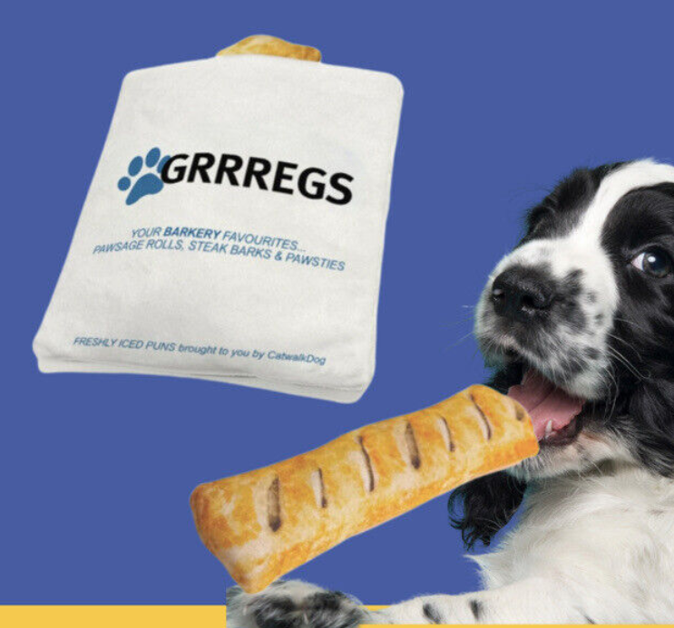 Grrregs Sausage Roll & Bag Squeaky and Crinkle Toy