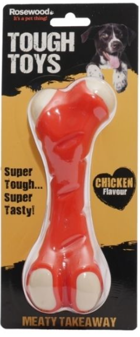 Rosewood Meaty Chicken Takeaway Bone Flavoured Toy