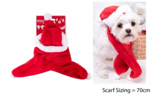 Christmas Pet Scarf and Hat