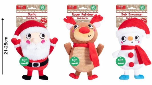 Squeaky Plush Festive Dog Toy